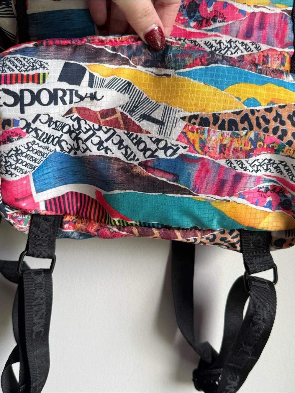LeSportSac Colorful Backpack Y2K Graffiti Pattern